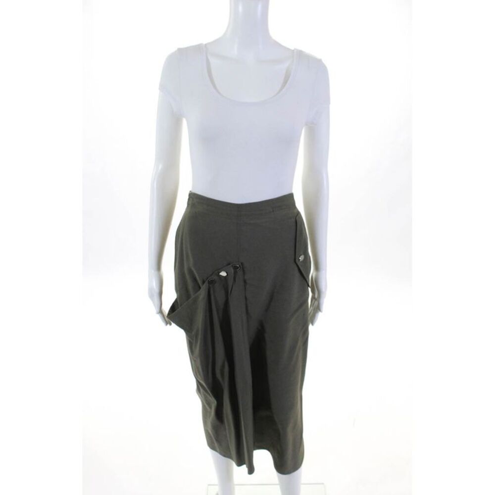 Tibi Womens Knee Length Moss Washed Skirt Green Size 10 11028720